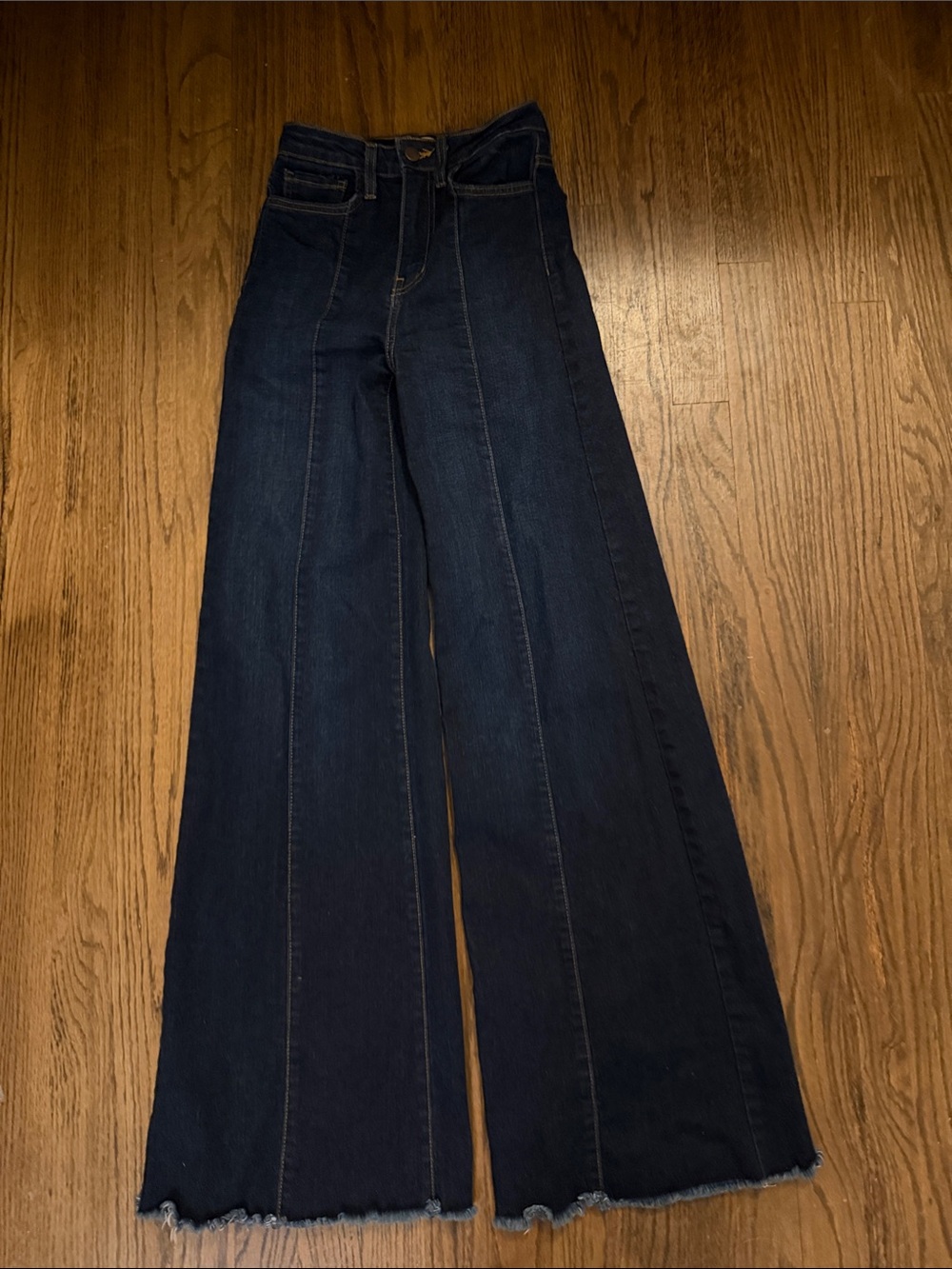 High-Rise Dark Blue Wide Leg Jeans - Women's